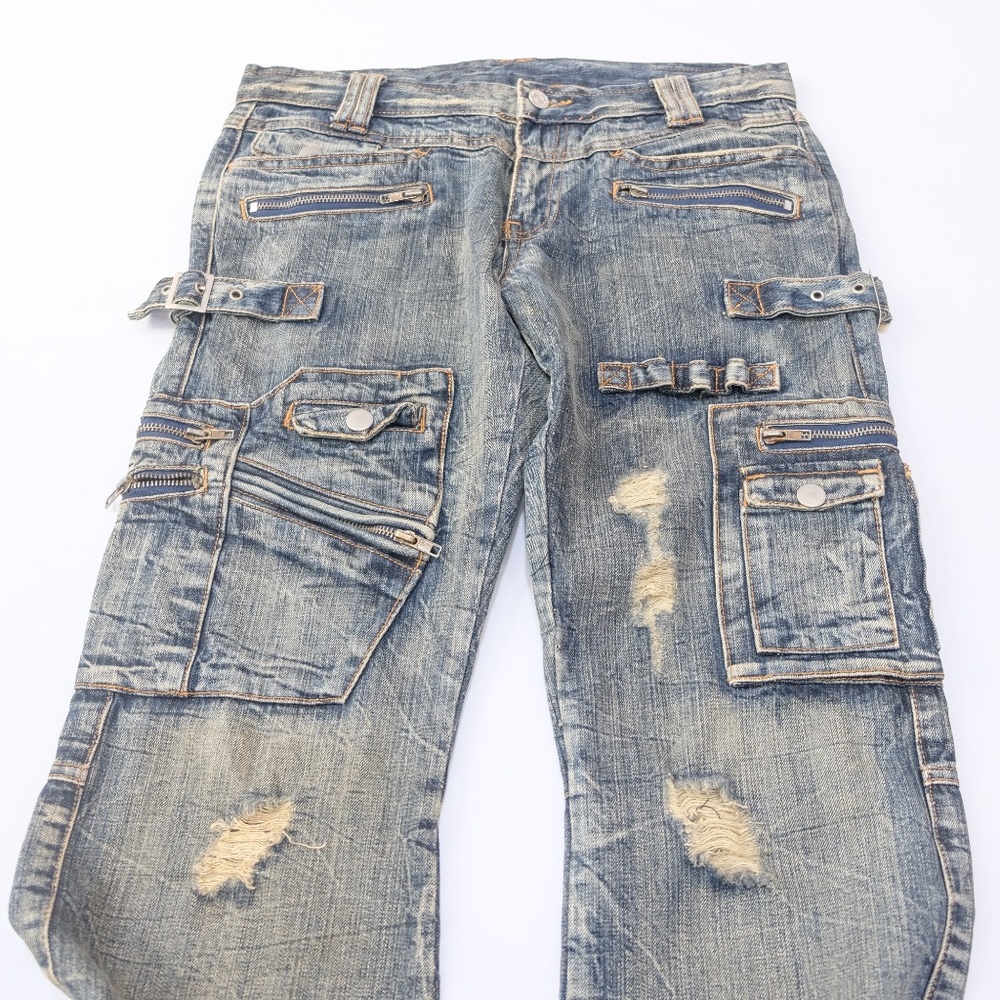 Semantic design distressed mutipocket heavy weigh… - image 3